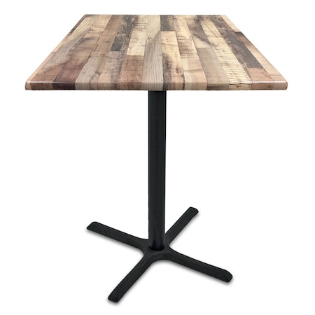 Holland Bar Stool Co 30" Tall In/Outdoor All-Season Table, 30" x 30" Square Rustic Top OD211-3030BWOD30SQRustic